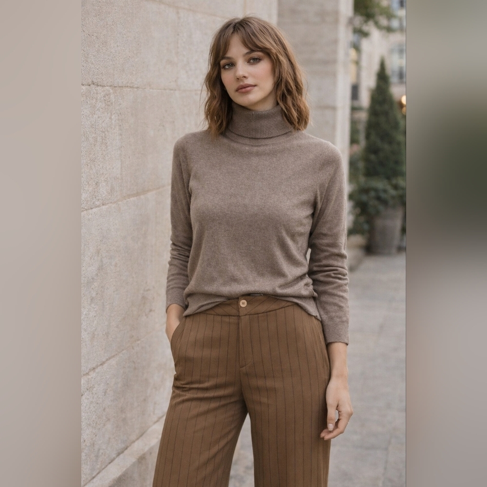 Frenchi Tan Wide-Leg Pants